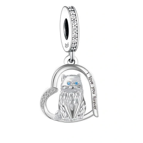 jewlouli persian cat dangle pandora charm jewelry fits pandora bracelet