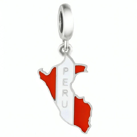 Peru Map Dangle Charm - Peru Map Dangle Charm