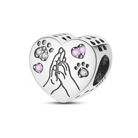 jewlouli pet human connection heart pandora charm jewelry fits pandora bracelet