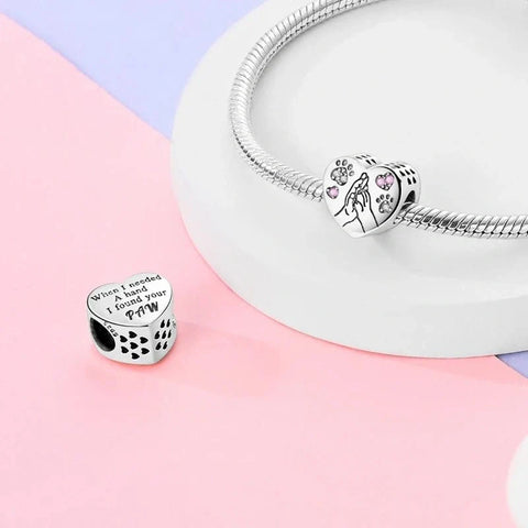 jewlouli pet human connection heart pandora charm jewelry fits pandora bracelet