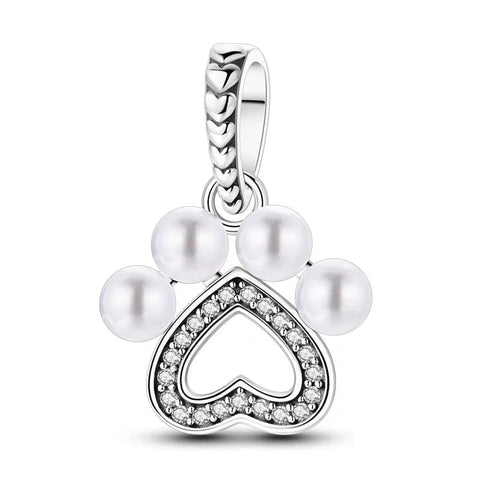 Pet Pearl Paw Dangle Charm - Pet Pearl Paw Dangle Charm