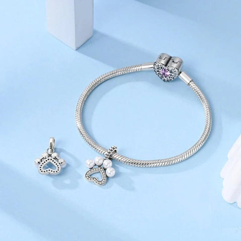 Pet Pearl Paw Dangle Charm - Pet Pearl Paw Dangle Charm
