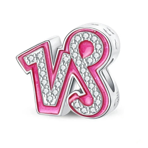 Pink and silver charm.