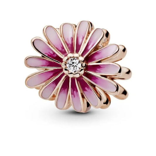 Pink Daisy Flower Charm Pandora Rose - Beautiful pink daisy charm, crafted in Pandora Rose for a delicate touch.