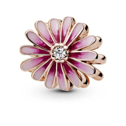 Pink Daisy Flower Charm