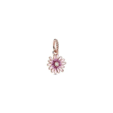 Pink Daisy Flower Dangle Charm
