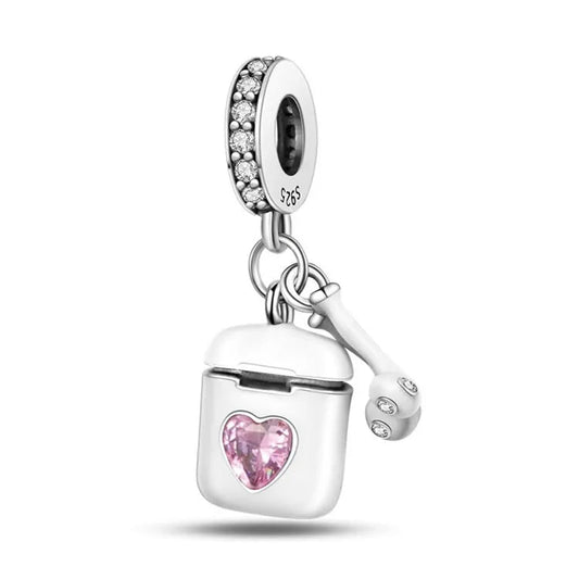 Pink Heart Earphone Charm