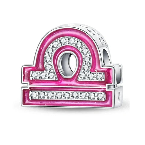 Pink and silver Libra charm.
