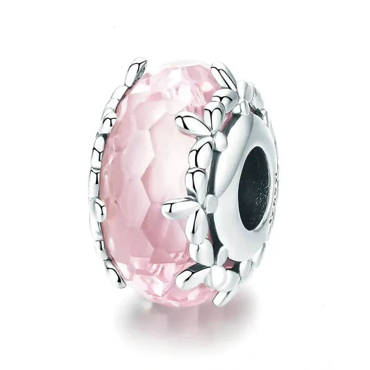 pink-murano-bead affordable Pandora charm Jewelry fits bracelet