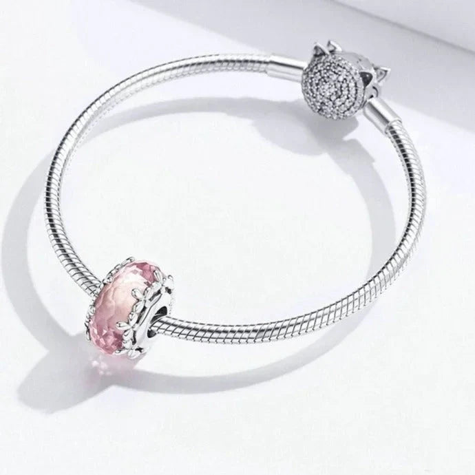 pink-murano-bead affordable charm Jewelry fits Pandora bracelet