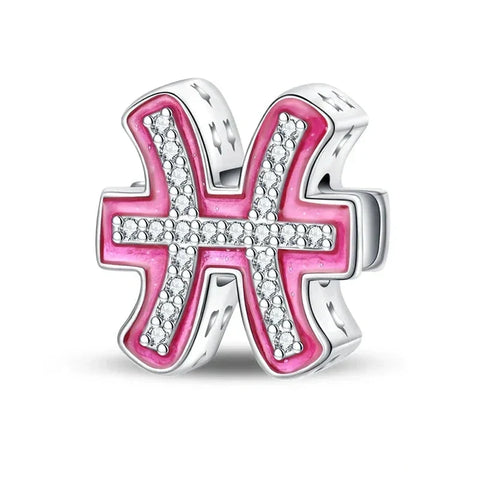 Pink and silver Pisces charm.