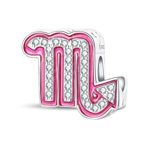 Pink and silver Scorpio charm.