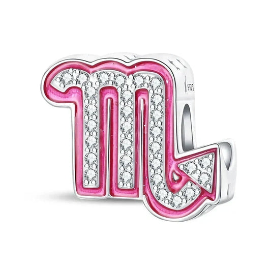 Pink and silver Scorpio charm.