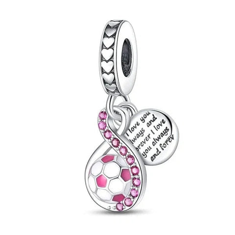 Pink Soccer Dangle Charm - Pink Soccer Dangle Charm