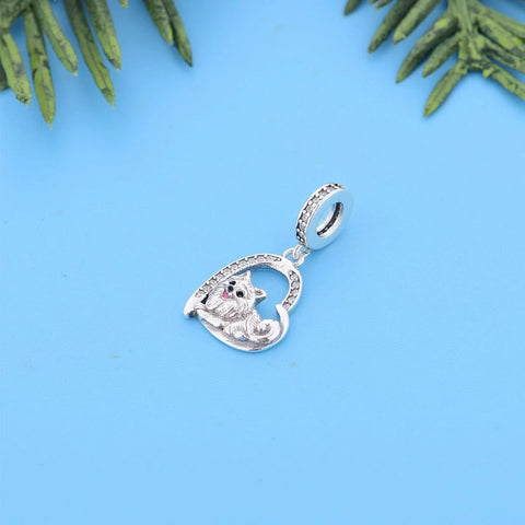 jewlouli pomeranian dog heart pandora charm jewelry fits pandora bracelet