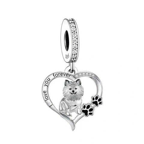 jewlouli pomeranian heart love pandora charm jewelry fits pandora bracelet