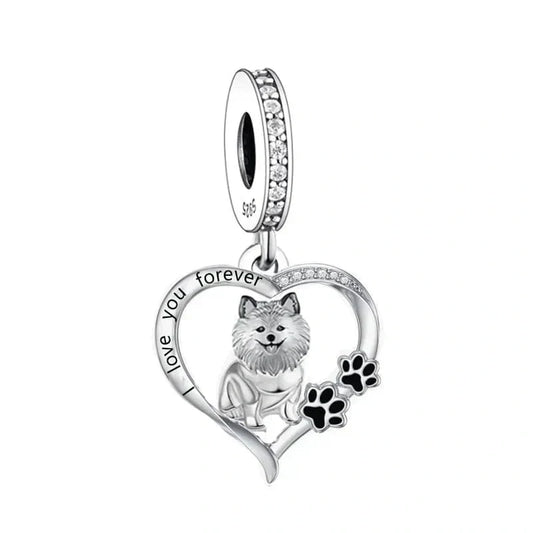 jewlouli pomeranian heart love pandora charm jewelry fits pandora bracelet