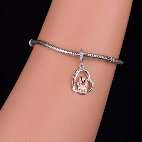 jewlouli poodle dog pandora charm jewelry fits pandora bracelet