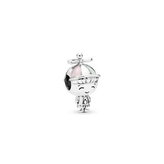 Propeller Hat Boy Charm - Fun charm of a boy with propeller hat, adding a playful touch to jewelry.