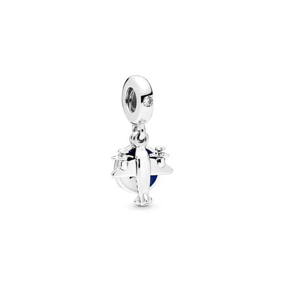 Propeller Plane Dangle Charm - Pink clear sparkle charm in Pandora Rose, adds a touch of color and elegance with sparkling detail