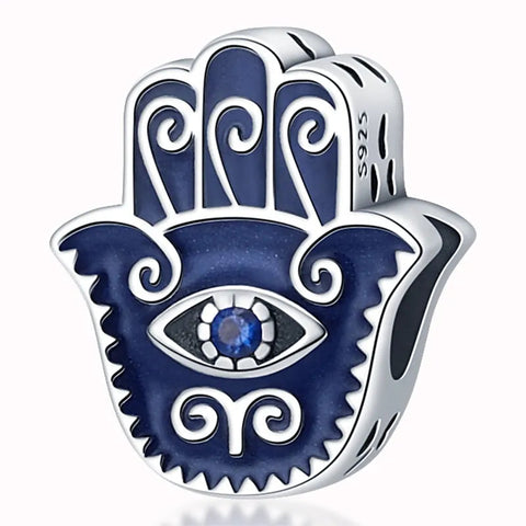 Blue Hamsa Hand Charm