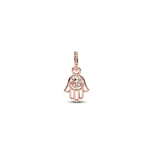 Protective Hamsa Hand Dangle Charm Pandora Rose - Hamsa hand charm in Pandora Rose, symbolizing protection and positivity.