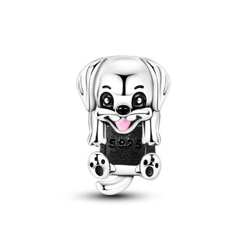 Puppy Silver Smile Charm