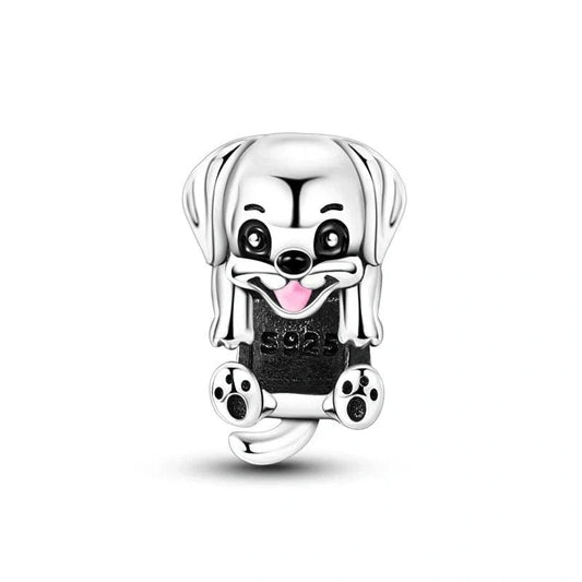 Puppy Silver Smile Charm