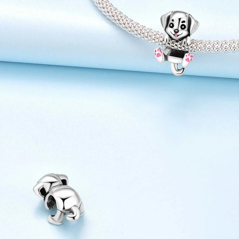 jewlouli puppy wraparound pandora charm jewelry fits pandora bracelet
