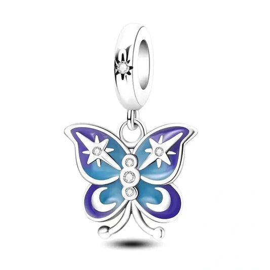 purple-butterfly-charm fits Pandora bracelet affordable charm Jewelry