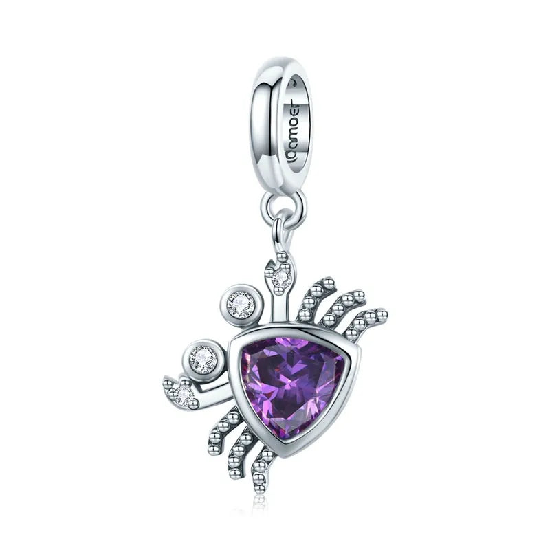 Purple Crystal Crab Charm