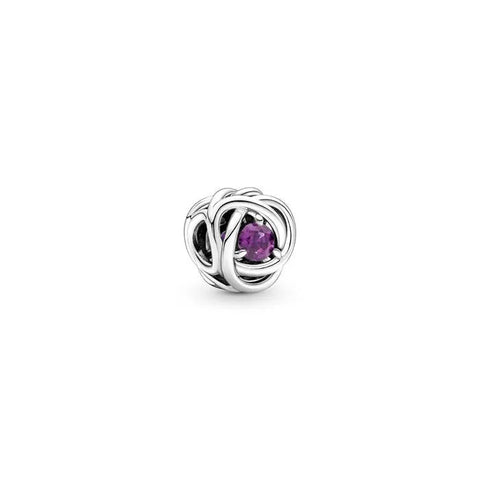 Purple Eternity Circle Dangle Charm - February - Purple Eternity Circle Dangle Charm - February
