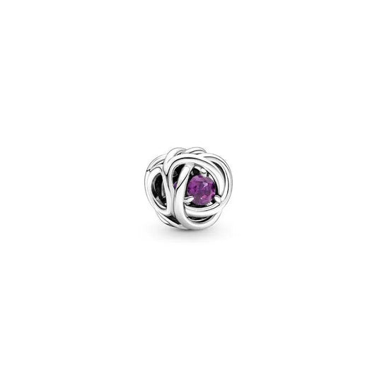 Purple Eternity Circle Dangle Charm - February
