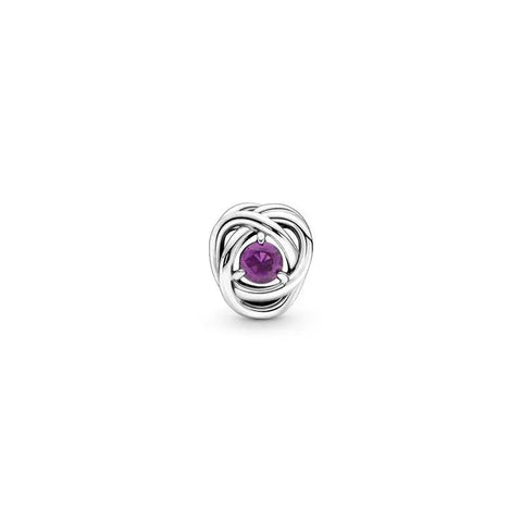 Purple Eternity Circle Dangle Charm - February - Purple Eternity Circle Dangle Charm - February