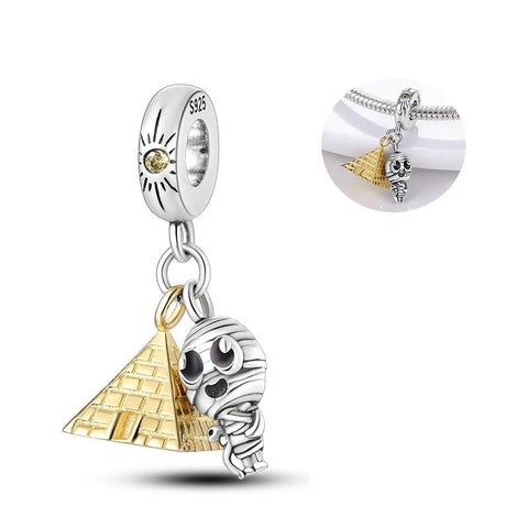 Mummy and Pyramid Dangle Charm - Mummy and Pyramid Dangle Charm