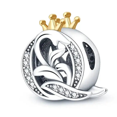 Q Letter Gold Crown charm letter - Q Letter Gold Crown charm letter