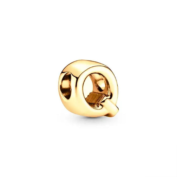 Q Letter Gold charm letter - Q gold charm letter for pandora bracelets