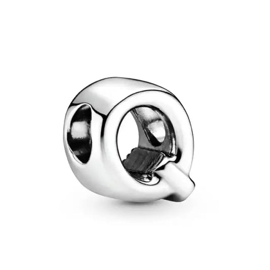 Silver Letter Clear Q Charm