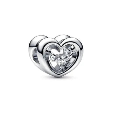 Radiant Heart & Floating Stone Charm - Radiant Heart & Floating Stone Charm