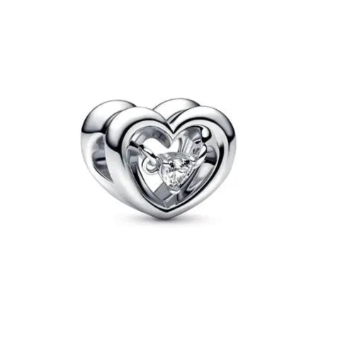 Radiant Heart & Floating Stone Charm