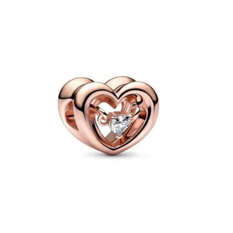 Radiant Heart & Floating Stone Charm - Radiant Heart & Floating Stone Charm