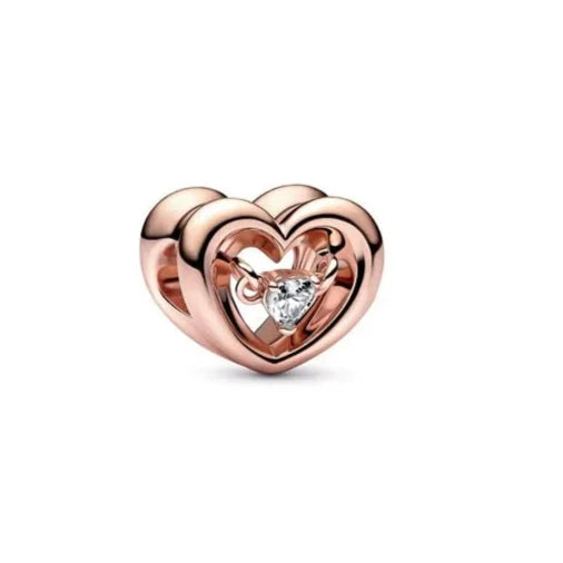 Radiant Heart & Floating Stone Charm
