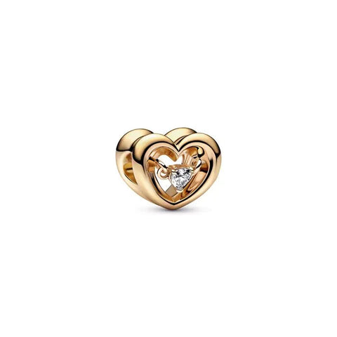 Radiant Heart & Floating Stone Charm