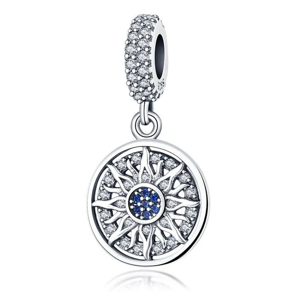 Sunburst Blue Crystal Charm - Sunburst Blue Crystal Charm