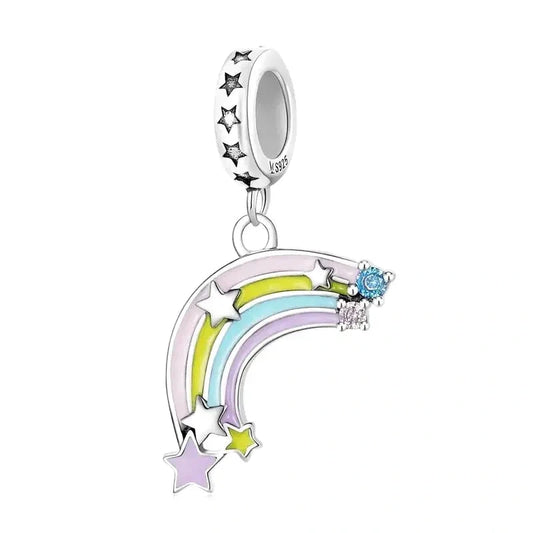 rainbow-dangle-charm fits Pandora bracelet charm affordable Jewelry