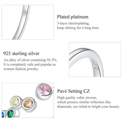 Bubbles Gemstone silver Adjustable Ring