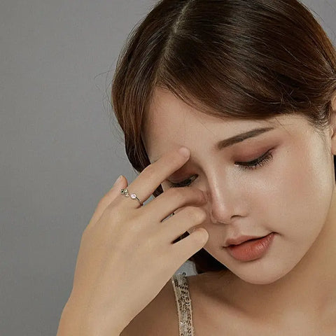 Bubbles Gemstone silver Adjustable Ring