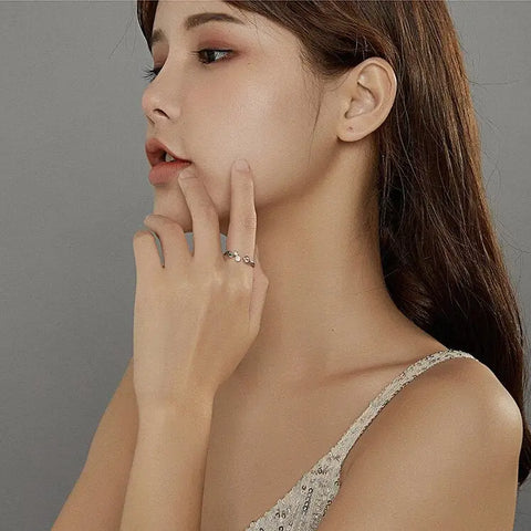 Bubbles Gemstone silver Adjustable Ring