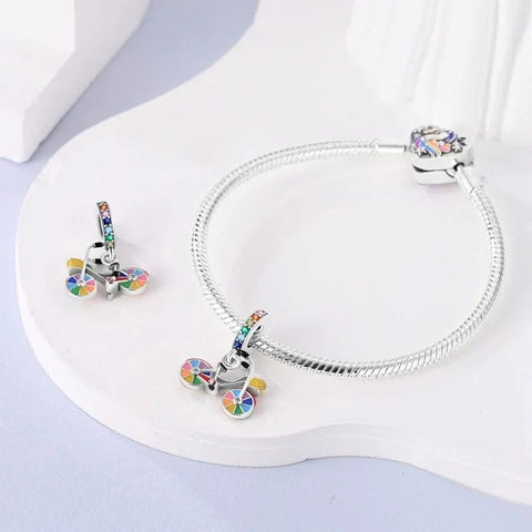 Rainbow Pride Bicycle Dangle Charm - Rainbow Pride Bicycle Dangle Charm