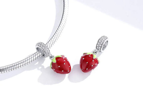 Red Strawberry Dangle Charm - Red Strawberry Dangle Charm